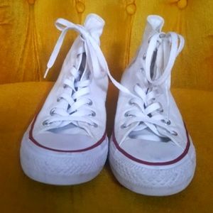 White high top Converse sneakers